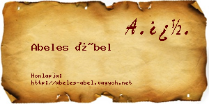 Abeles Ábel névjegykártya